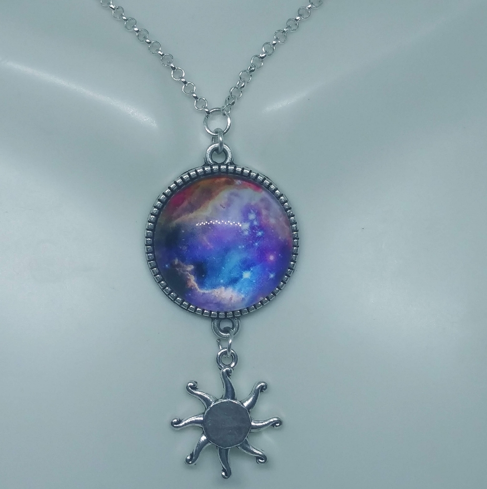 Cabachon mini Sun charm Necklace